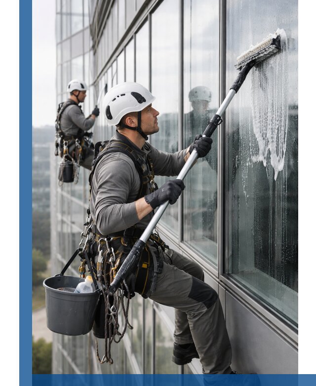 Высотная мойка сплошного остекления с выездом в Кирове