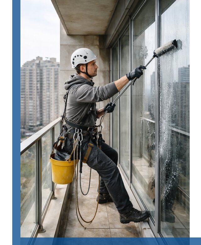 Профессиональная мойка балконного остекления в Кирове