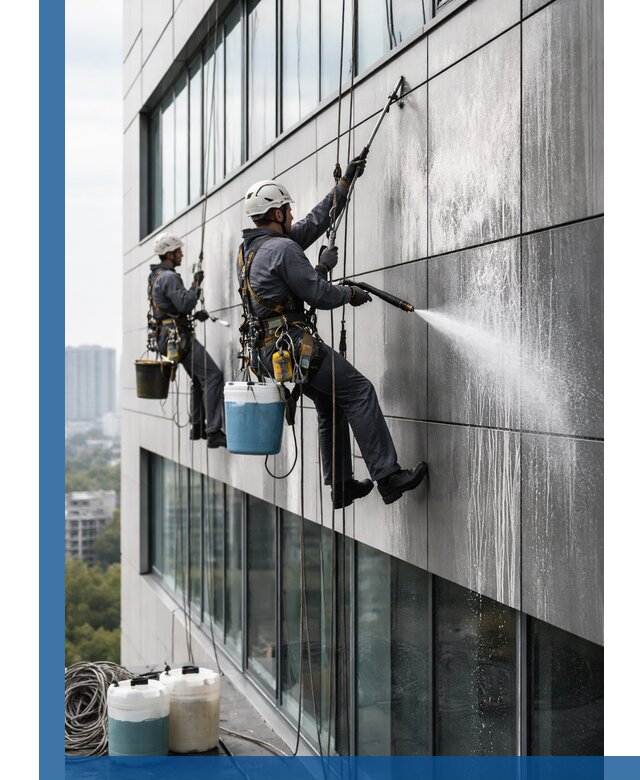 Профессиональная мойка вентилируемых фасадов в Кирове