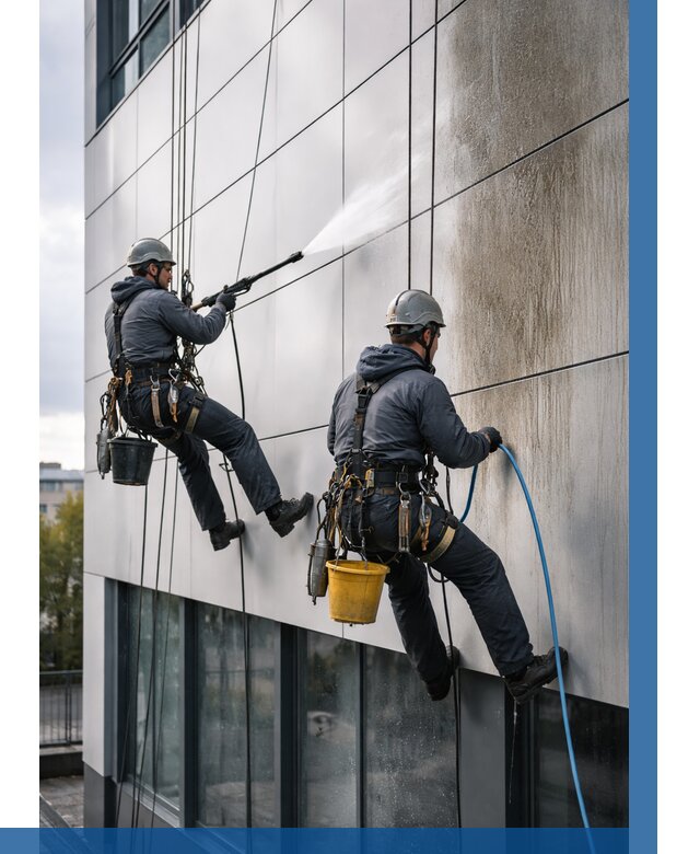 Мойка фасада из композита в Кирове по цене от 311 р. | ВЫСОТНИК-Кри