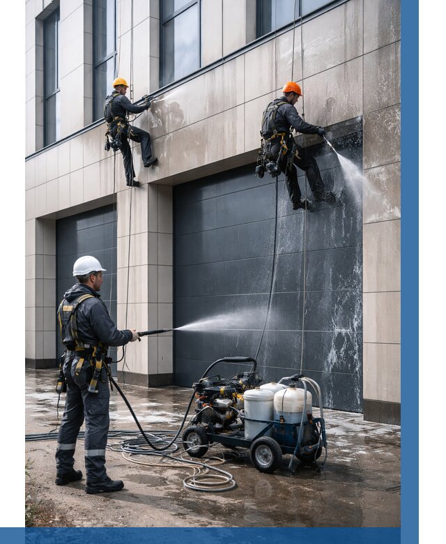 Послестроительная мойка фасада в Кирове от 311 р. | ВЫСОТНИК-Кри