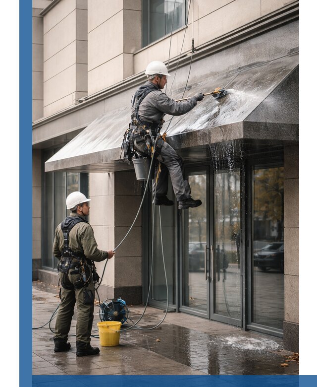 Профессиональная мойка козырьков и навесов в Кирове