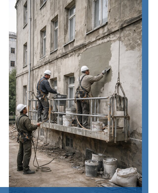 Капитальный ремонт фасада в Кирове от 4352 р. | ВЫСОТНИК-Кри