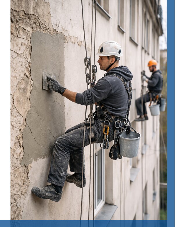 Восстановление штукатурки фасада в Кирове от 1243 р. | ВЫСОТНИК-Кри