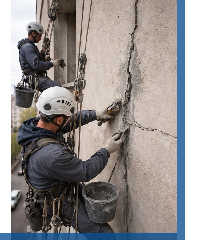 Заделка трещин на фасаде в Кирове от 933 р. | ВЫСОТНИК-Кри