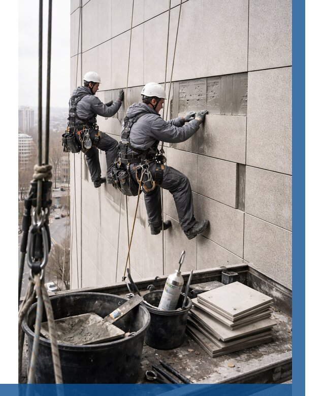 Ремонт фасада из керамогранита в Кирове от 2591 р. | ВЫСОТНИК-Кри