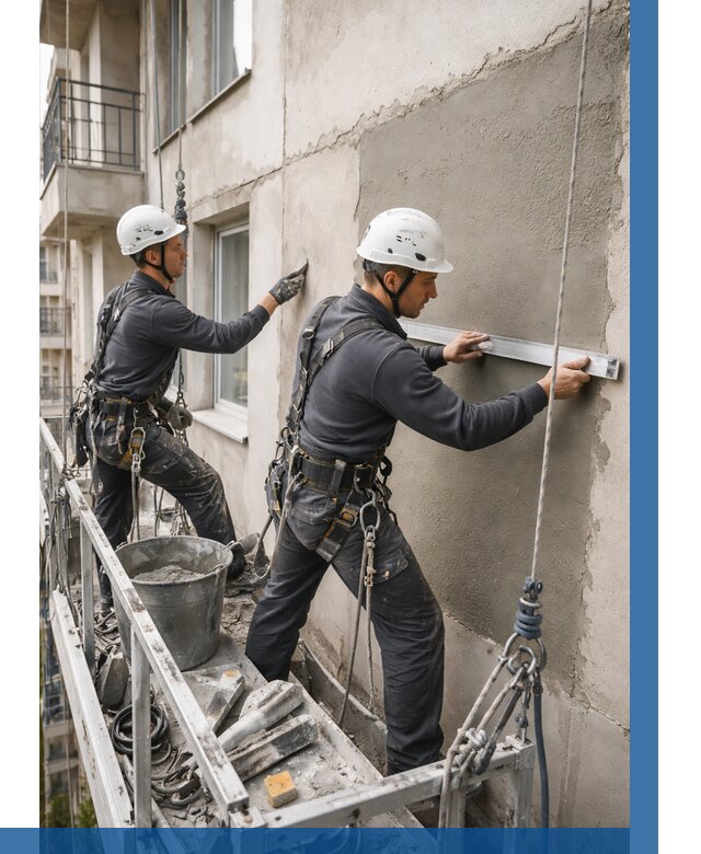 Штукатурка фасада на высоте в Кирове от 933 р. | ВЫСОТНИК-Кри