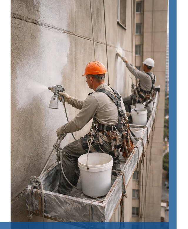 Грунтовка фасада на высоте в Кирове от 124 р. | ВЫСОТНИК-Кри