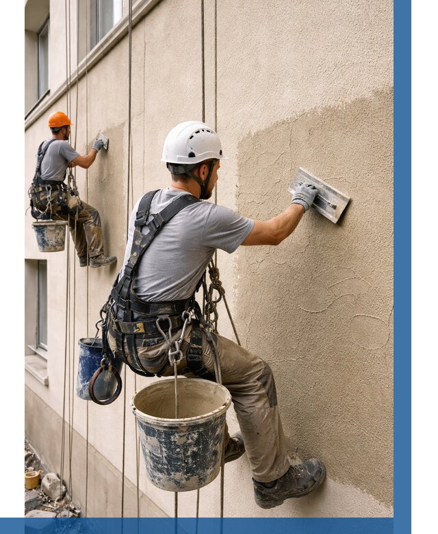 Декоративная штукатурка фасада в Кирове от 1243 р. | ВЫСОТНИК-Кри