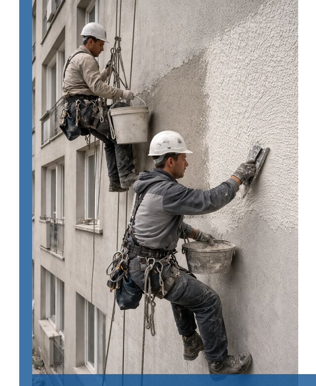 Нанесение декоративной штукатурки короед на фасад в Кирове