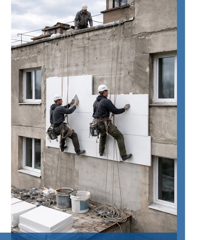 Утепление фасада пенополистиролом в Кирове от 1865 р. | ВЫСОТНИК-Кри