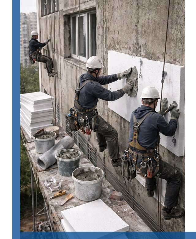 Утепление фасада пенополистиролом в Кирове под ключ