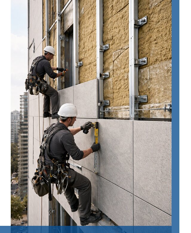 Монтаж вентилируемого фасада в Кирове от 3627 р. | ВЫСОТНИК-Кри