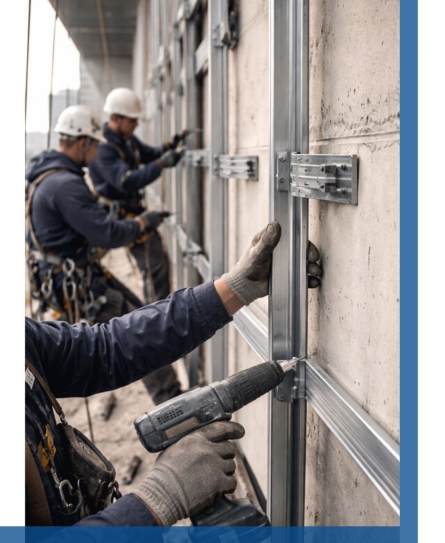 Монтаж подсистемы вентфасада в Кирове от 881 р. | ВЫСОТНИК-Кри