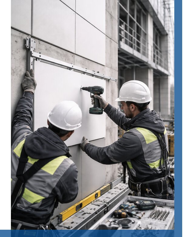 Монтаж композитных панелей фасада в Кирове от 2591 р. | ВЫСОТНИК-Кри