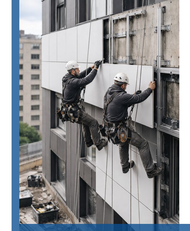 Монтаж композитных панелей фасада в Кирове под ключ