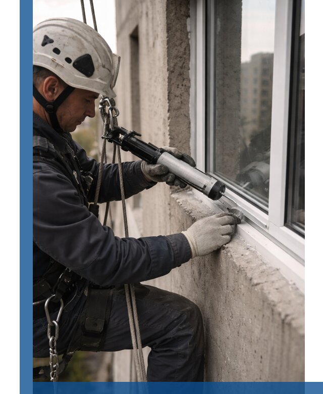 Герметизация оконных швов снаружи в Кирове профессионально