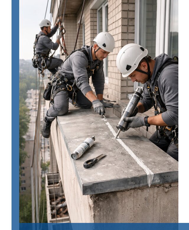 Герметизация балконного козырька в Кирове профессионально