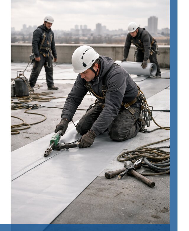 Ремонт мембранной кровли в Кирове от 1865 р./м2 | ВЫСОТНИК-Кри