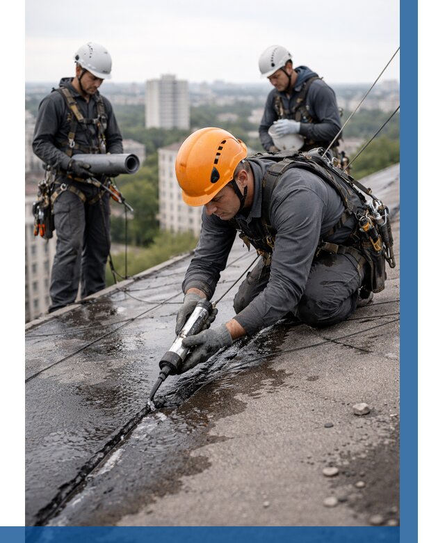 Устранение протечек кровли в Кирове от 12434 р. | ВЫСОТНИК-Кри