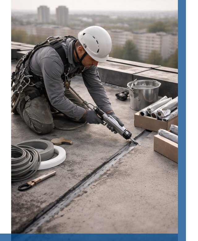 Герметизация швов кровли в Кирове от 466 р./м2 | ВЫСОТНИК-Кри