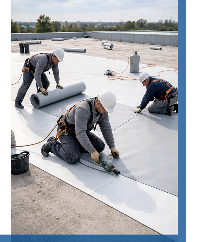 Монтаж мембранной кровли под ключ в Кирове от 1243 р. | ВЫСОТНИК-Кри