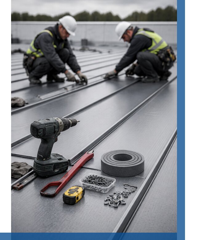 Монтаж фальцевой кровли в Кирове от 1865 р. | ВЫСОТНИК-Кри