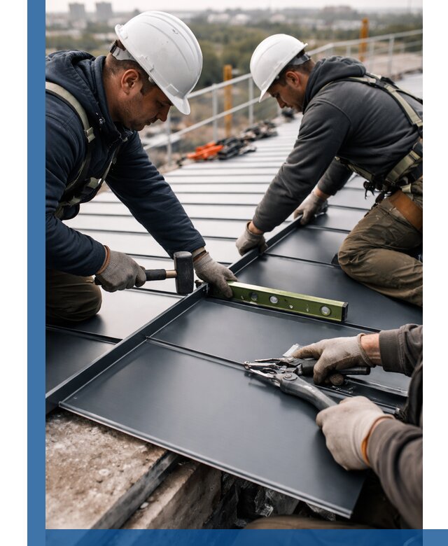 Монтаж фальцевой кровли в Кирове для промышленных зданий