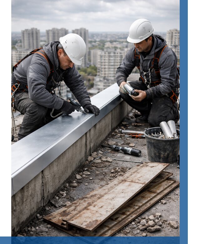 Замена парапетных крышек под ключ в Кирове от 1243 р. | ВЫСОТНИК-Кри