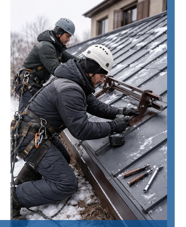 Монтаж снегозадержателей в Кирове от 466 р. | ВЫСОТНИК-Кри