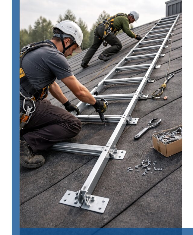 Профессиональный монтаж кровельной лестницы в Кирове под ключ