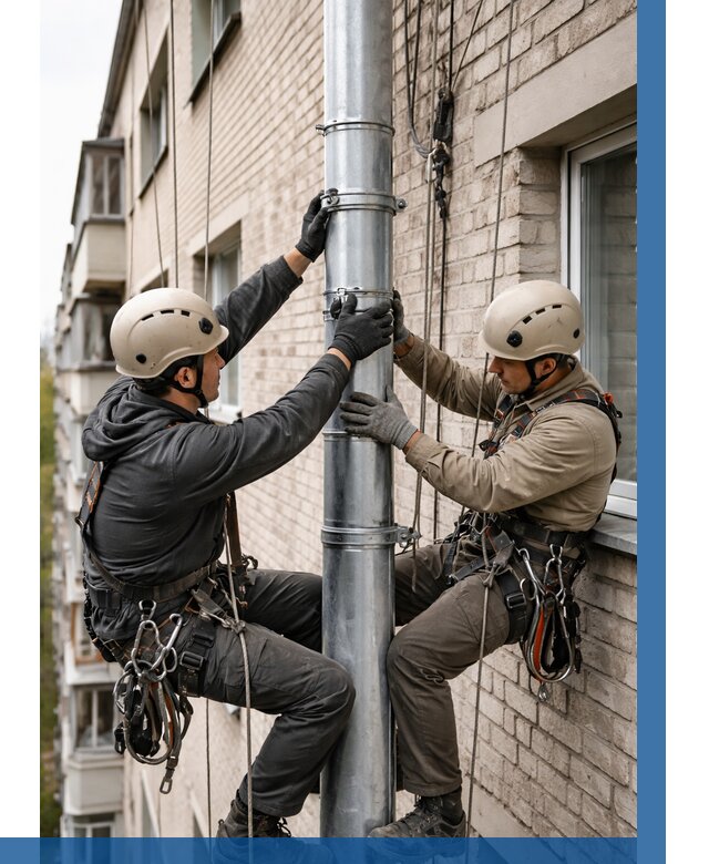 Замена водосточных труб в Кирове от 6735 р. | ВЫСОТНИК-Кри
