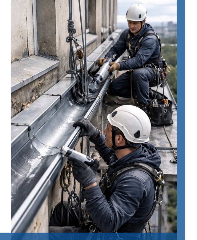 Ремонт водосточных желобов в Кирове от 6735 р. | ВЫСОТНИК-Кри