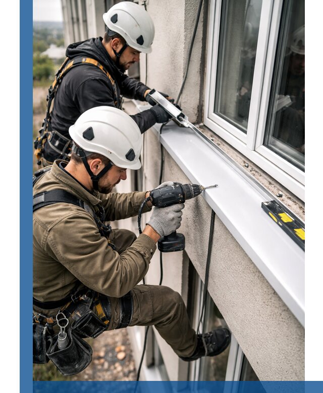 Профессиональный монтаж оконных отливов и отведения воды в Кирове