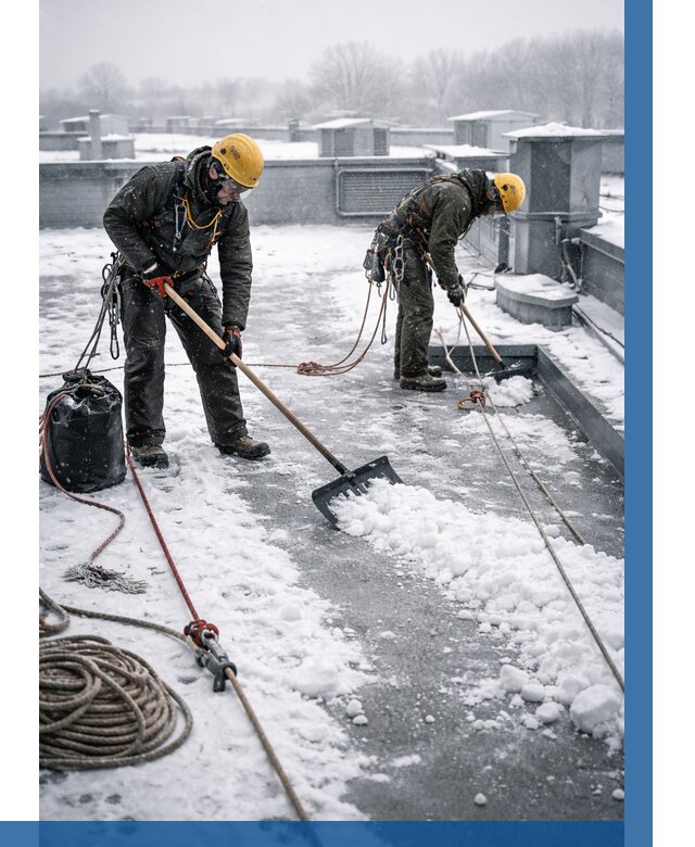 Очистка крыши от снега в Кирове от 7772 р. | ВЫСОТНИК-Кри