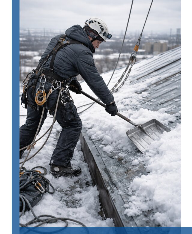 Профессиональная очистка кровли от снега и наледи в Кирове