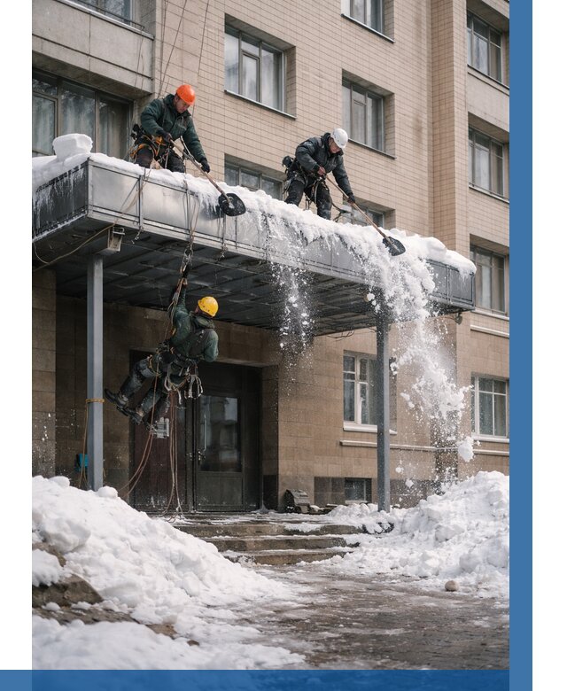 Очистка козырьков от снега в Кирове от 3627 р. | ВЫСОТНИК-Кри