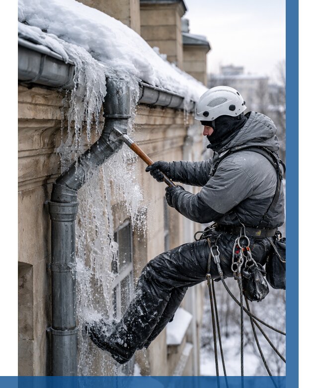 Очистка водостоков от льда в Кирове от 3627 р. | ВЫСОТНИК-Кри