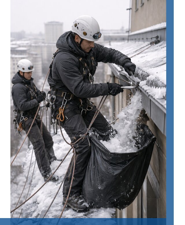 Аварийная очистка крыши в Кирове под ключ от 311 р. | ВЫСОТНИК-Кри