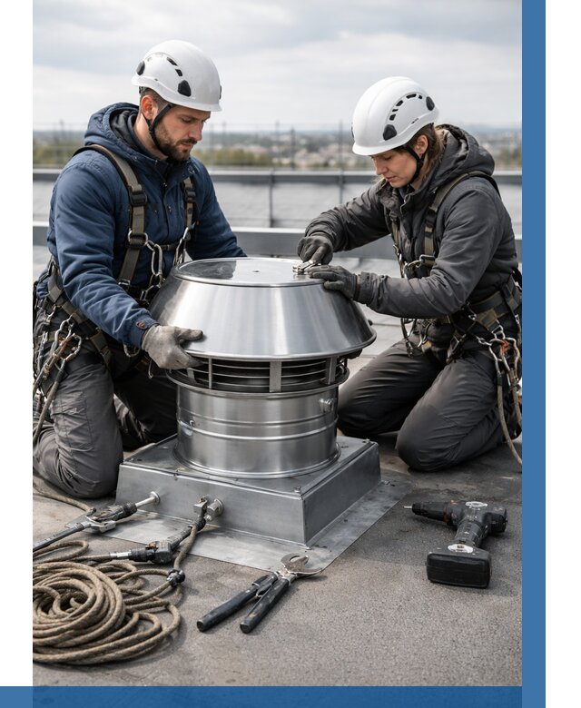 Установка дефлекторов на кровле в Кирове от 4663 р. | ВЫСОТНИК-Кри