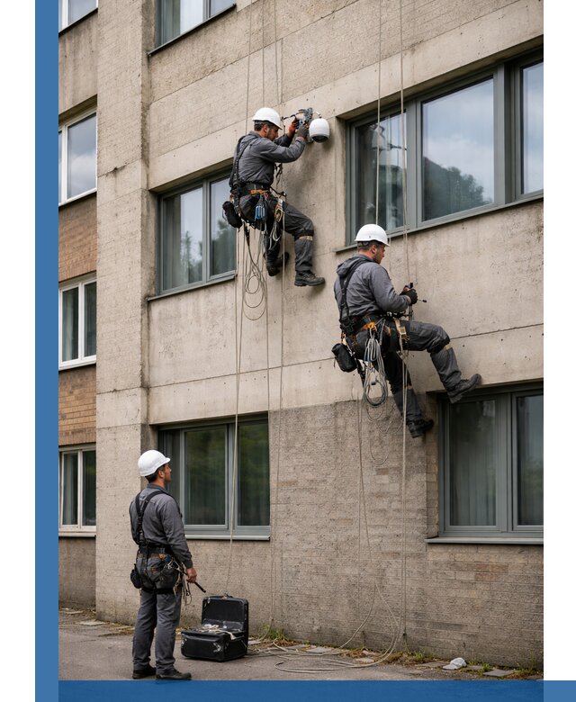 Монтаж фасадных камер видеонаблюдения в Кирове под ключ