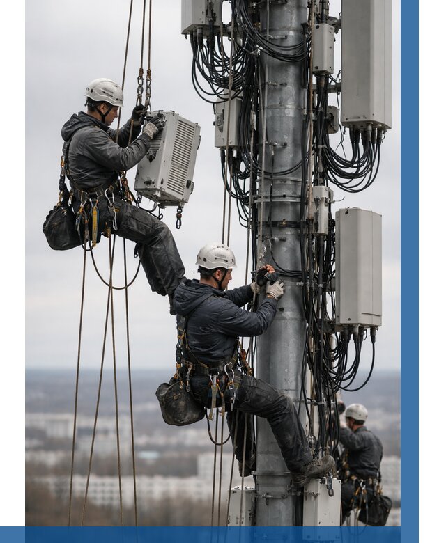 Монтаж оборудования связи на мачте в Кирове от 7772 р. | ВЫСОТНИК-Кри