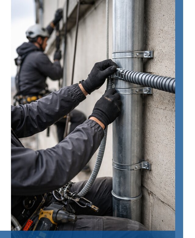 Монтаж гофры для кабеля в Кирове от 311 р. | ВЫСОТНИК-Кри