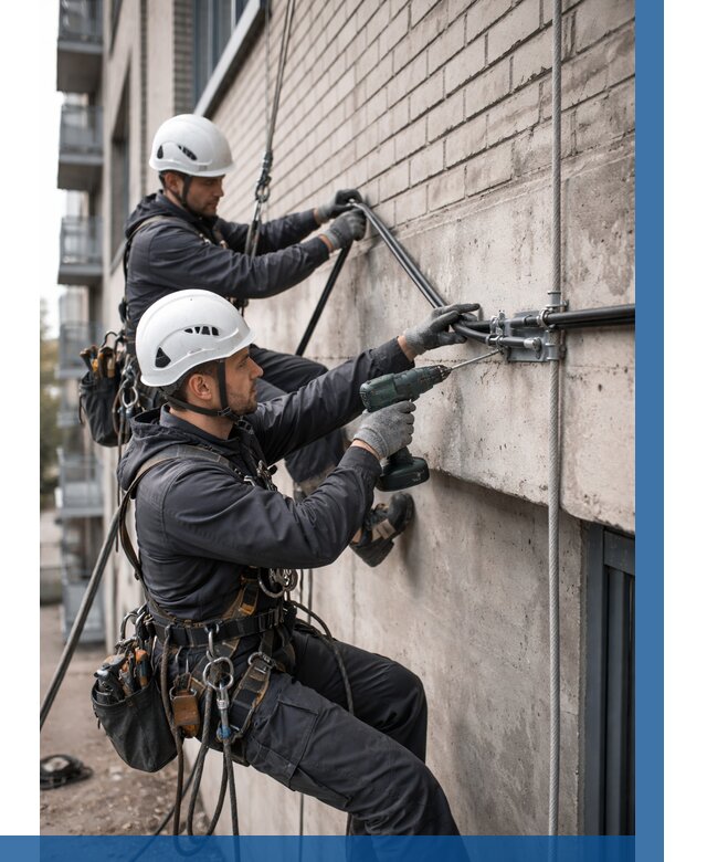 Крепление кабеля на фасаде в Кирове от 363 р. | ВЫСОТНИК-Кри