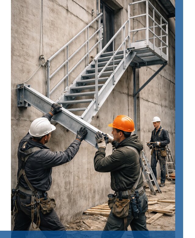 Монтаж металлических лестниц в Кирове от 15543 р. | ВЫСОТНИК-Кри