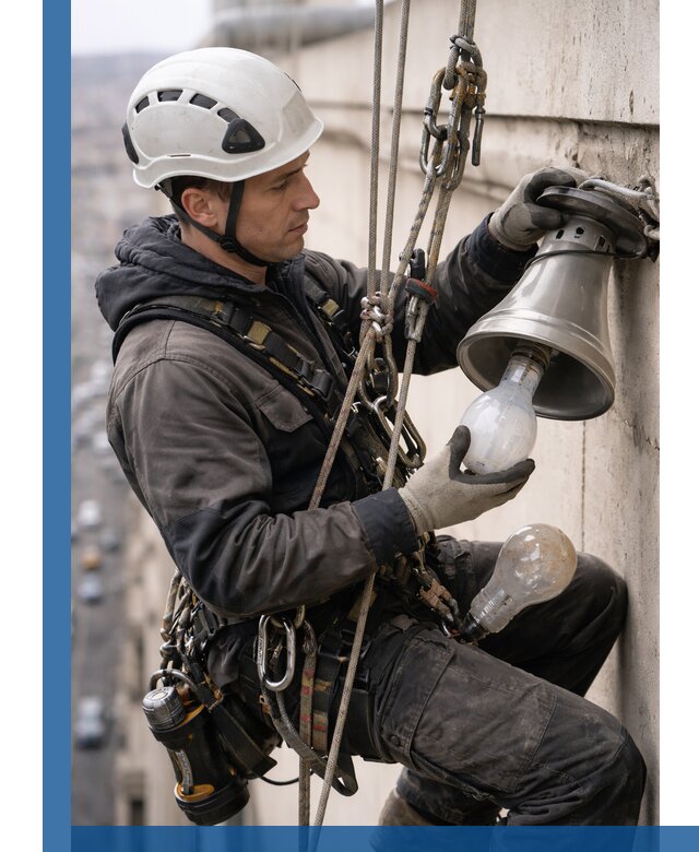 Замена ламп на высоте в Кирове профессионально и быстро