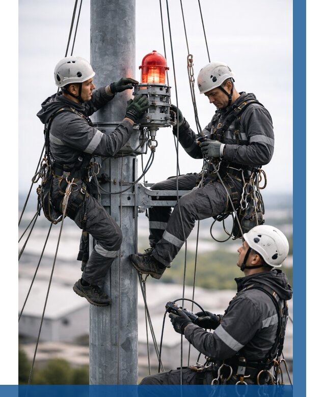 Монтаж заградительных огней в Кирове от 8808 р. | ВЫСОТНИК-Кри