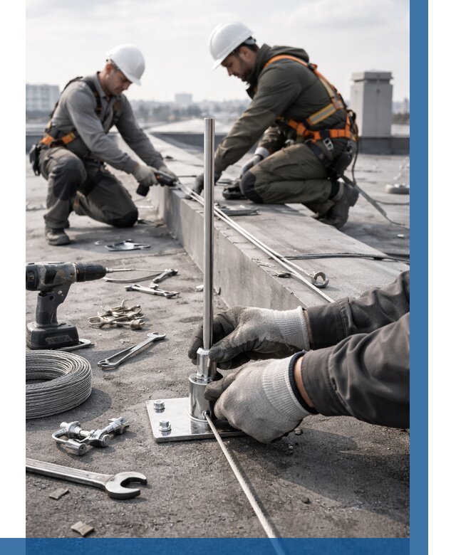 Монтаж молниезащиты на кровле в Кирове цена от 25905 р. | ВЫСОТНИК-Кри