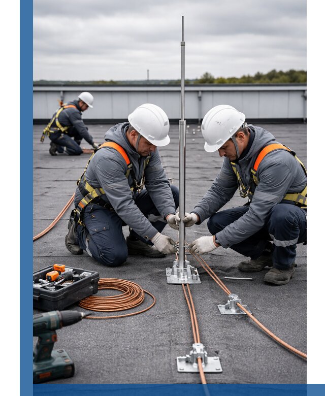 Монтаж молниезащиты на кровле в Кирове под ключ с гарантией