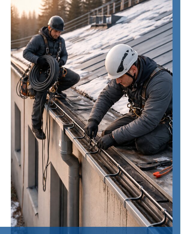 Монтаж греющего кабеля на кровле в Кирове от 466 р. | ВЫСОТНИК-Кри